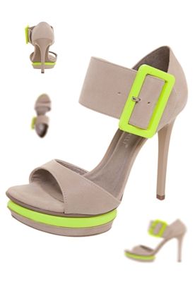 Sandália Di Cristalli Neon Bege