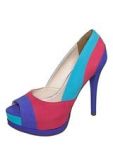 Peep Toe Recortes Azul Via Marte